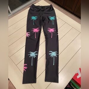 Goldsheep palm tree lights leggings- S
